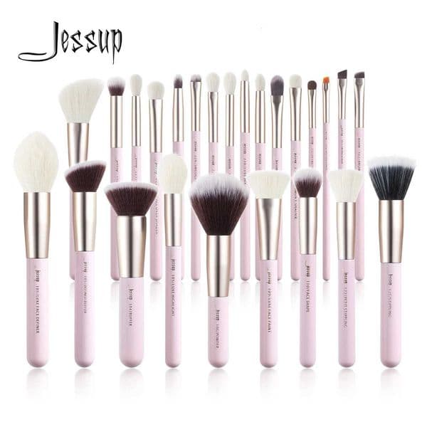Jessup Makeup Brushes Set 15-25pcs Natural-Synthetic Foundation Powder Highlighter Eyeshadow Brush Pedzle do Makijazu T290T260518