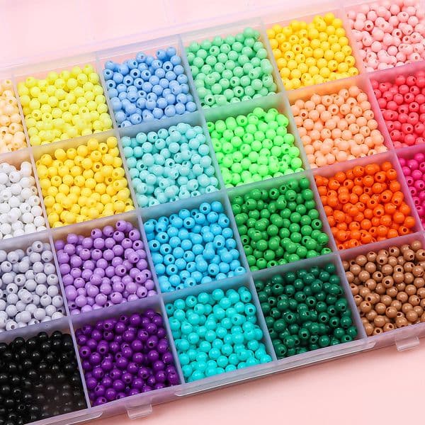3/4Mm Acrylic Solid Color Round Beads For DIY Handmade Bracelets, Loose Beads, Jewelry Accessories Wholesale