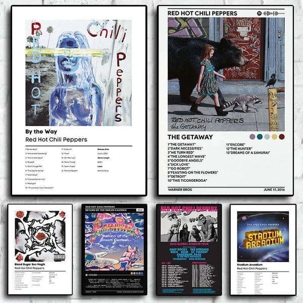 Popular Rock Band Red Hot Chili Peppers Music Album Cover Canvas Print Poster for Room Bar Aesthetic Art Home Wall Decor Picture 26W0518