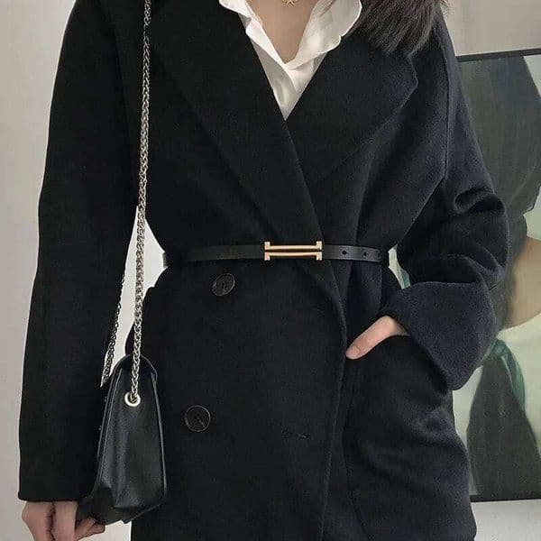 Genuine Leather Slim Skinny Thin Designer Simple Ins Belts For Women Dress Jeans Strap Adjustable Lady Waistband