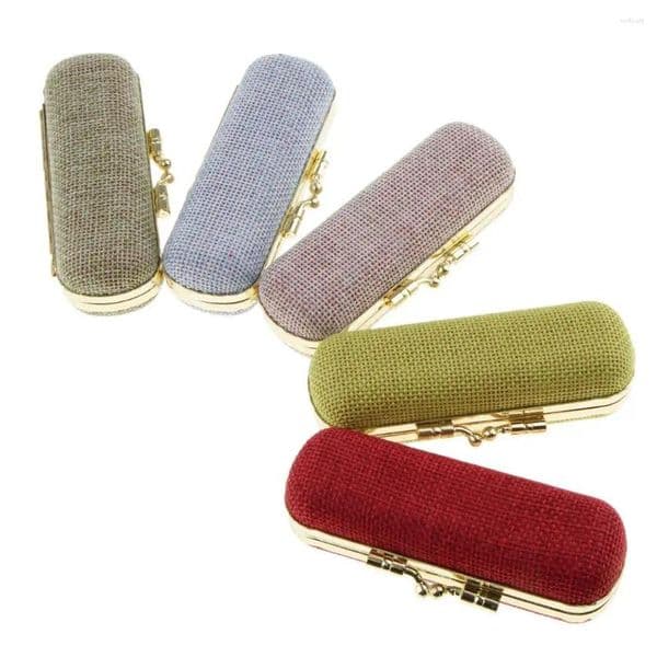 Cosmetic Bags Lip Gloss Storage Case Flocking Lining Ladies Lipstick Holder Gift Box With Mirror For Purse Wallet And Handbag