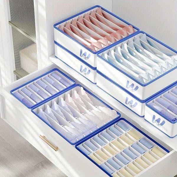 1pc Nylon Underwear Socks Organizer Box24 Grids Drawer Divider for Closet - Space Saving Clothes Storage Underwear Organizer C260518