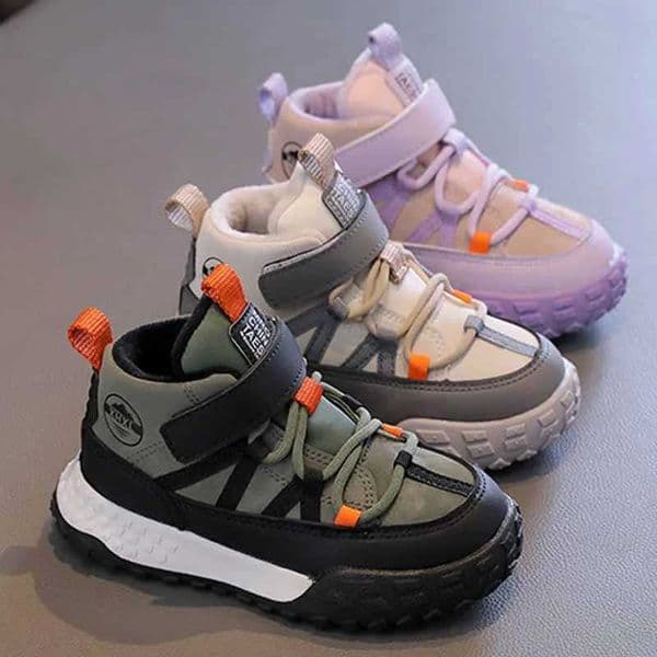 Childrens Sneakers Autumn Winter Boys Sport Shoes Girls Plush Cashmere Warm Lined Casual Shoes Studnet Shoes Teen Running FlatsL260518