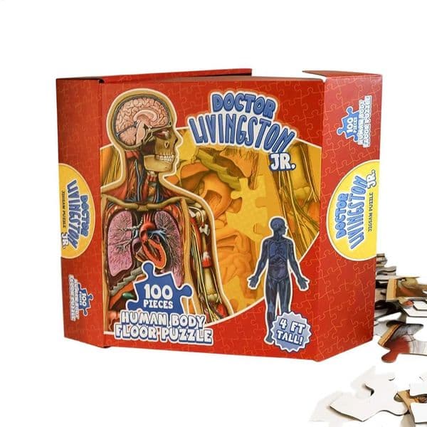 100 Pieces Human Anatomy Puzzle Educational Jigsaw Brain Teaser Toy for Boys Girls Students Homeschool Classroom LearningL2605187K6T