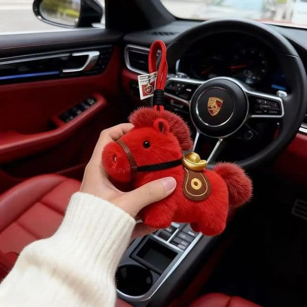 Luxury Designer Decor Cuteee Yuan Bao Horse Plush Keychain Soft Pendant For Backpack, Car Decor, Kids room Gift Mascot Doll - 1 To 8 Pieces 021