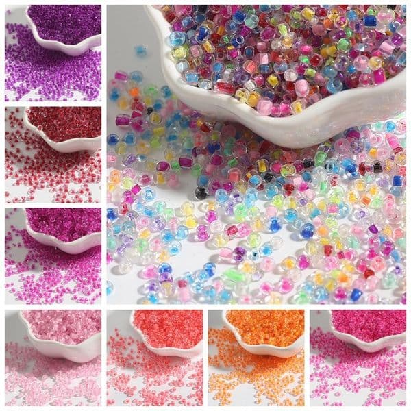 2-4Mm Dyed Core Seed Glass Beads DIY Jewelry Materials For Making Earrings, Tassels, Loose Beads, Wholesale From Manufacturer
