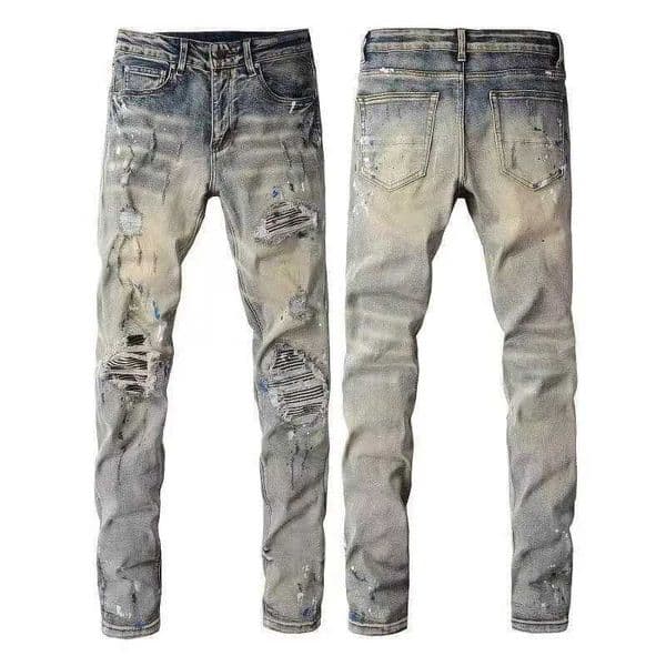 Autumn and Spring Fashion Retro Sports Straight Leg Ripped Jeans Mens Comfortable Breathable Elastic High-Quality Denim Pants Q260516