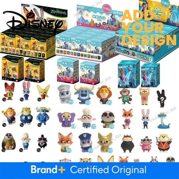 Disney Designer JANDOOM Disney Zootopia Judy Hopps Nick Wilde Bogo Clawhauser Anime Figur Model Rice Grain Doll Blind Box Toys Birthday Gifts Luxury