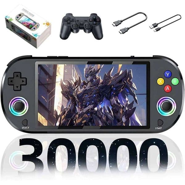 M22 Pro Retro Handheld Game Console,30000+ Games,30+ Emulators,5-inch I RGB Screen,with 2.4G Wireless Controller,3000mAh 26L0518
