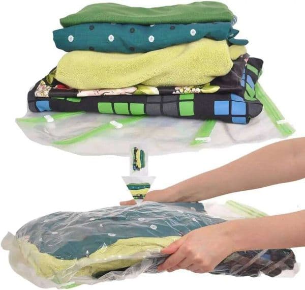 Travel Space Saver Bags No Vacuum Needed Reusable Compression Sacks for Clothes - Large + 4 Medium 26W0518