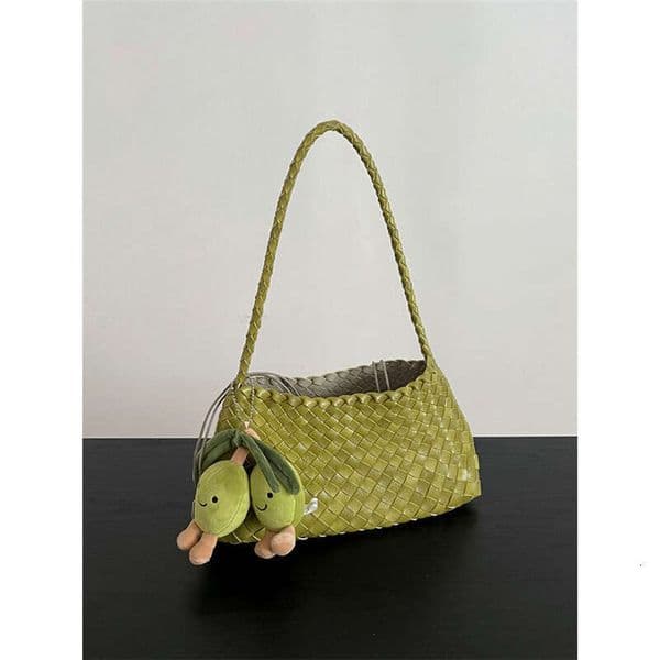 Designer Bag Genuine Leather Handwoven Underarm For Women 2025 New High-End Versatile Vintage Handbag Shoulder Mother And Child Bag