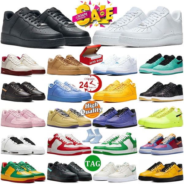 36-47 With box Designer Shoes One af1s 2026 Casual Running Sneakers Classic 1 Triple White Black Red Wheat Panda Utility Starstruck Ice Outdoor Sports Runners 1s 36-47