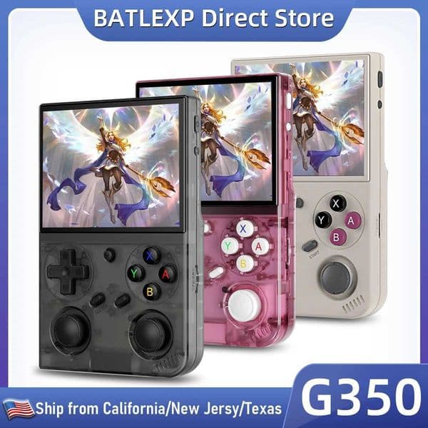 BATLEXP G350 Handheld Game Console 35 I Screen Linux System Dual Joystick Vibration Motor Retro Portable Video Console Gift Z260518