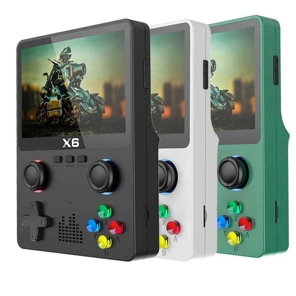 New Video Game Consoles X6 35Inch I Screen Handheld Game Player Dual Joystick 11Simulators GBA Video Game Console for Kids Gi Z260518
