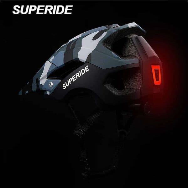 SUPERIDE Men Women MTB Bicycle with Rechargeable Rearlight In-mold Road Mountain Bike Ultralight Cycling Helmet 26Y0518