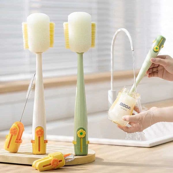 Multifunctional 5 In 1 Cleaning Brush Tiny Bottle Cup Lid Detail Brush Straw Cleaner Tools Household Kitchen Cleaning Tools L2605161