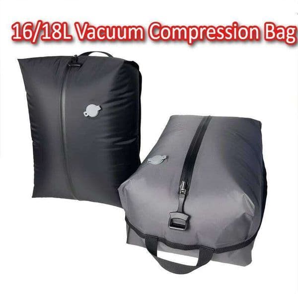 16-18L Vacuum Compression Bag Outdoor Camping Travel Clothing Storage Bags Lightweigh Space-Saver Organizer for Hiking Trips 26W0518
