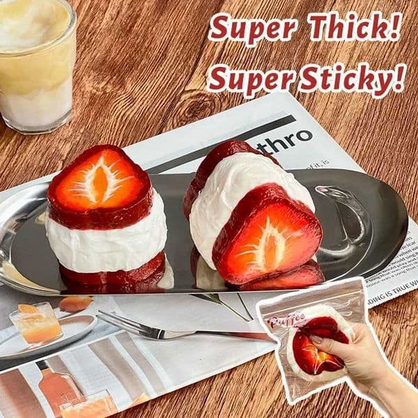 Strawberry Yogurt Taba Squishy Handmade Creamy Soft Slow Rebound Stress Relief Fidget Toy Halloween Party Office Gift M260518