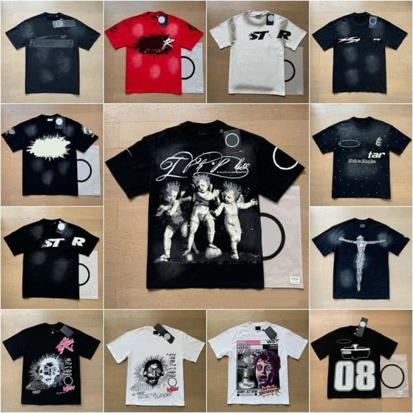 High Quality shirt designer hoodie mens t shirt and shorts Hip Hop hoodies pants tracksuit fashion unisex graphic tee tops high street retro Ball top tee thumbnail 2