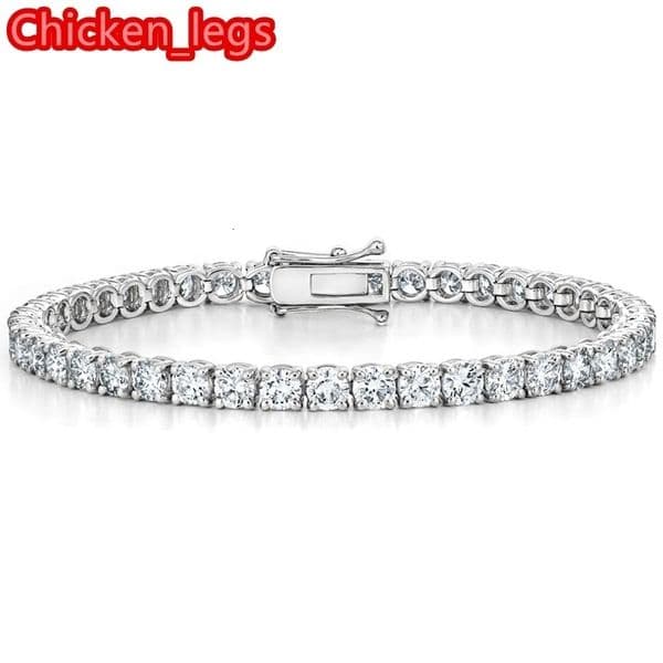 Diamond Bracelets Fine Jewelry Synthetic Diamond Chain 9K 10k 14k 18k White Moissanite Bangle Tennis Bracelet