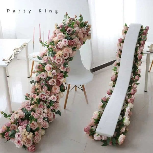 2m Luxury Artificial Flowers Runners Wedding Background Table Centerpiece Flower Row Wall Arch Flower Arrangement Decoration C260518