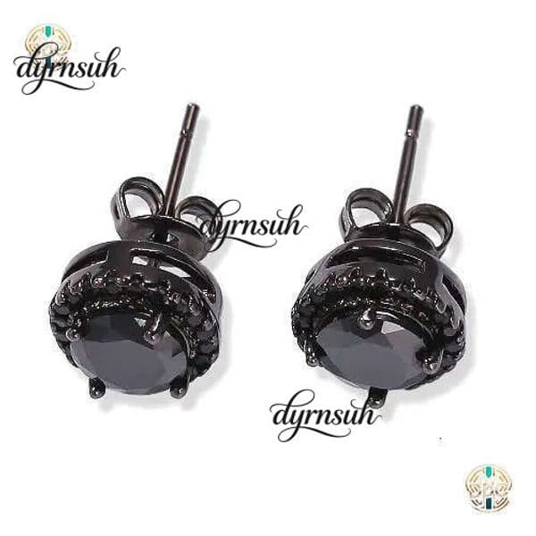 New Fashion White Gold Black Cubic Zirconia Mens and Womens Stud Earrings Hip Hop Round Square Cz Diamond Earring Studs for Couples Bijoux