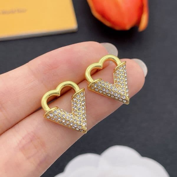 Fashion Styles Letter Earrings Crystal Ear Stud Designer Copper Earring Women's Geometry Earring Wedding Party Jewelry High Quality Christmas Gifts