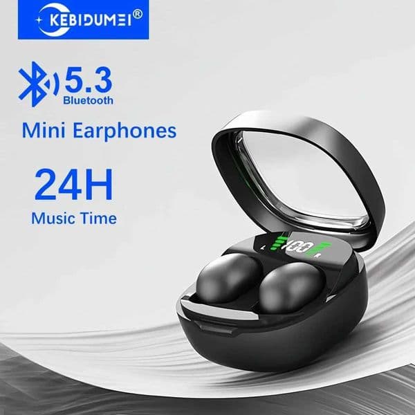 KEBIDUMEI Invisable Mini Earphones 53 Headphones Touch Control Wireless Headset Noise Reduction Earbuds with Display Z260518