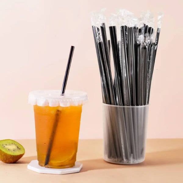 50 Pack Black Disposable Straws Bulk Party Supplies for Halloween, Christmas Drinks & Large Gatherings ddmynov