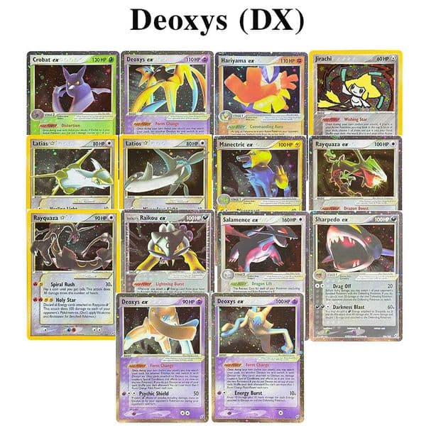 PTCG Proxy Cards Deoxys DX Latias Star Salamence Rayquaza Star Jirachi Hariyama Manectric Crobat Holographic PKM Proxy ToysL260518JMSA