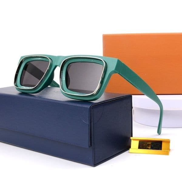 Designer Sunglasses Women Unisex Full Frame Square Sunglasses Acetate Frame with Metal Trim Polarized UV400 Protection Multi Colors Available