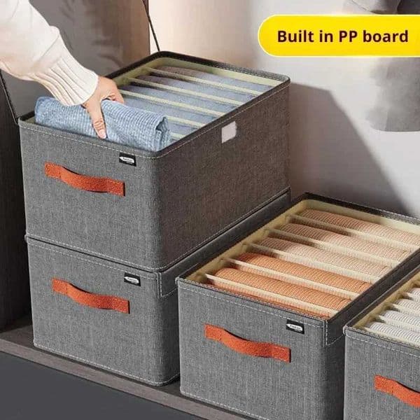 6/7/9 Grids Clothes Pants Storage Box Oxford Partition Storage Box with Transparent Lid Household Wardrobe Organization C260518