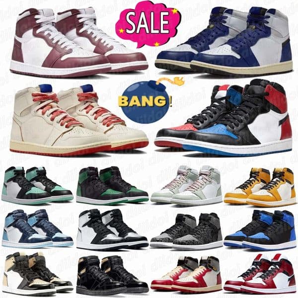 Mens Sneaker Basketball Shoes Sneakers Womens Shoe j1 1s Mocha University Blue Grey Lost and Found Military Black Black size 36-47 R5lj#