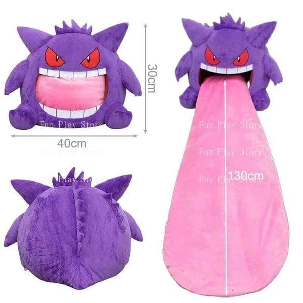 Tongue Plushies Anime Peripheral Big Size Gengar Sleep Pillow Dual Purpose Nap Blanket Stuffed Plush Toy Doll 26L0518