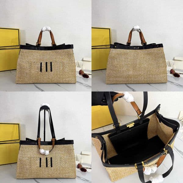Large Bag Straw Beach Bag Summer Designer Tote Bags Mirror Quality Luxury Shopping Bags Womens Handbags Weaving Purses 260430
