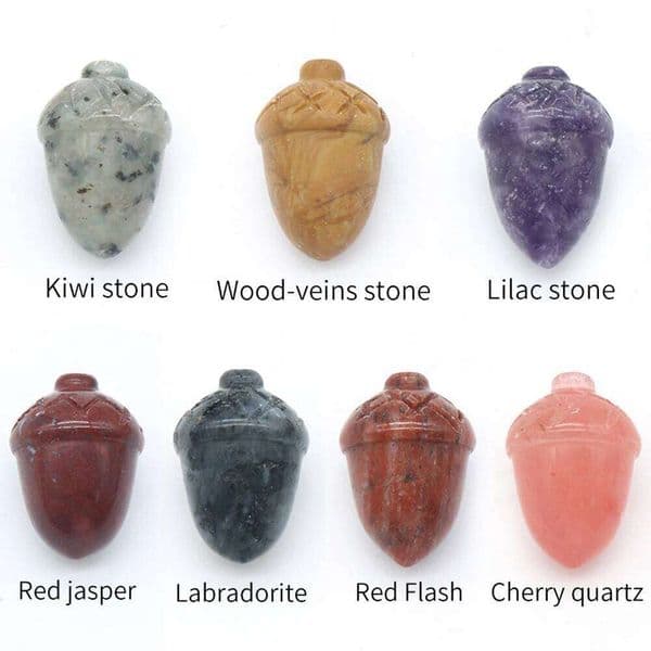 5pcs/set Pinecone Creative Carving Ornament Random Color Natural Crystal Amethyst Tiger Eye Agate Opal Quartz Jewelry Accessory