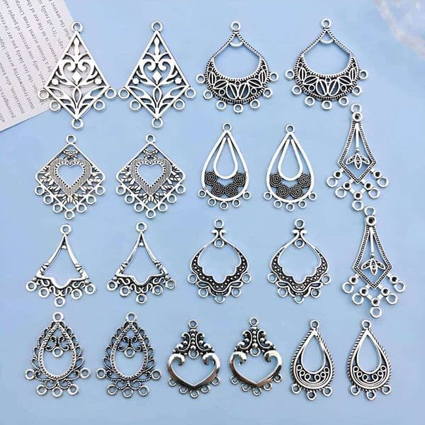 Mix 20pcs alloy earring set DIY jewelry making back to school fashion bracelet necklace pendant accessories.