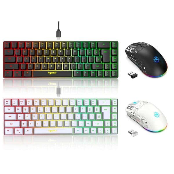 60% gaming Keyboard and mouse set gamer white key board combo computer wired keyboards mouses office teclado for laptop pc 26Y0518