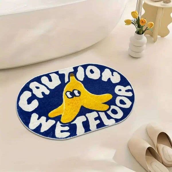 VIKAMA Cartoon Imitation Cashmere Anti Slip Bathroom Laundry Room Dressing Table Creative Warm Door Mat Home Decoration J260518