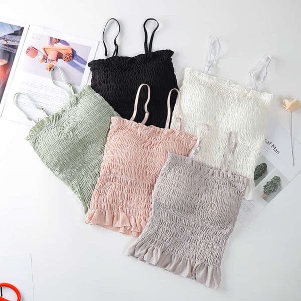 Pleated Strapless In Sydney Students, Summer Solid Color Elastic Anti-Exposure Tube Underwear For Women, Tank Top Style Bra
