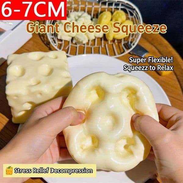 In Stock Jumbo Cheese Cube Stress Ball Shapeable Squeeze Decor Non-Bounce ASMR Sensory Anti-Stress Relief Squishy Toy Gift 6/7CM M260518