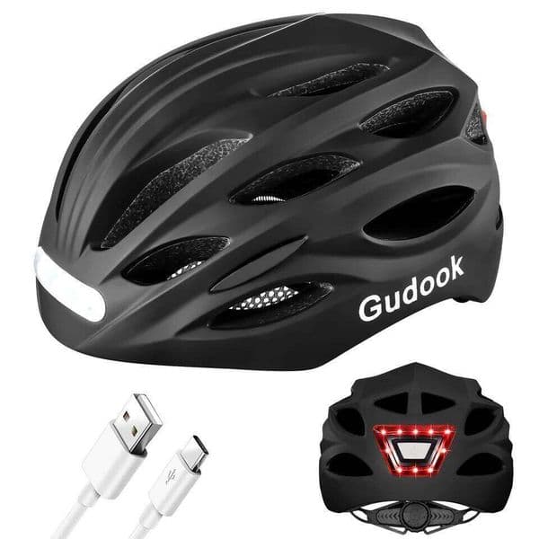 Helmet Adult Bike Helmets Men/Women: USB Rechargeable LED Front and Rear Lights for Cycling Urban Commuter Skateboard 26Y0518