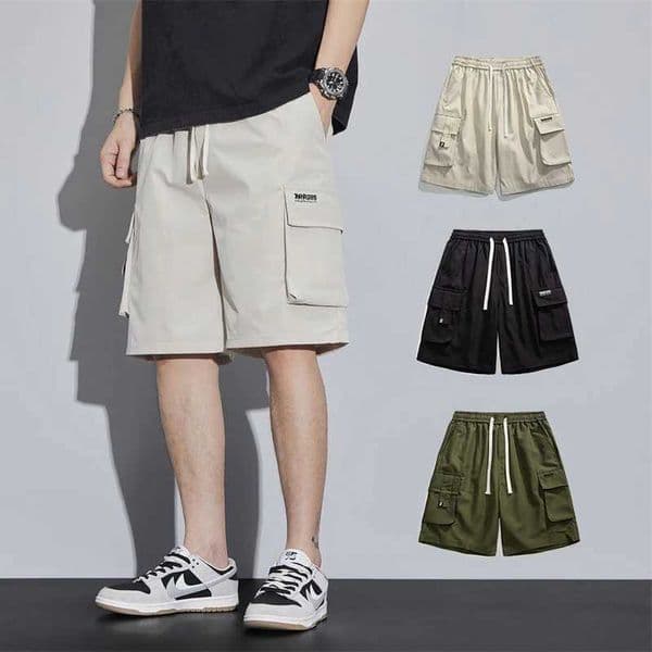Summer Mens Cargo Shorts Casual Baggy Multi-Pockets Streetwear Shorts Male Fashion Loose Overalls Shorts Male Plus Size C260518
