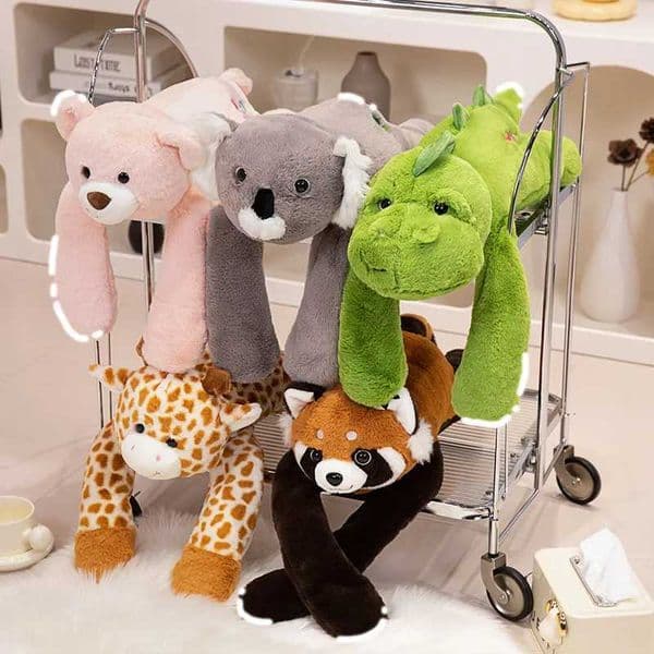 Long Arm Animal Weighted Stuffed Animal Soft Lazy Fluffy Plush Animal Plush Raccoon Koala Bear Giraffe Stuffed Plush Soft Pillow L260518