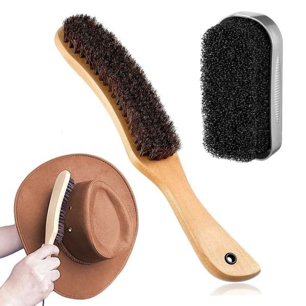 Felt hat cleaner denim hat brush cleaning kit brush and cleaning sponge set horsehair wood cleaning sponge polishing brush L260516