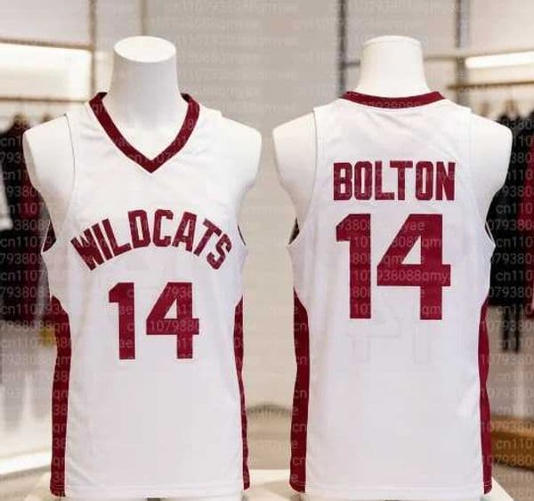 2026 Parent-child Basketball Shirt WILDCATS 14 BOLTON Jersey 3D Printed Outdoor Sports Quick Drying Breathable Vest White Red T260515