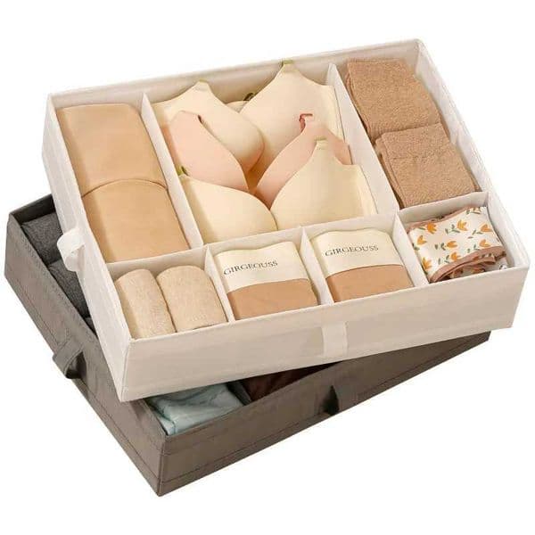 Foldable Closet Box Underwear Organizer Box Multiple Lattices Separated Sock Bra Storage Drawer Save Space C260518