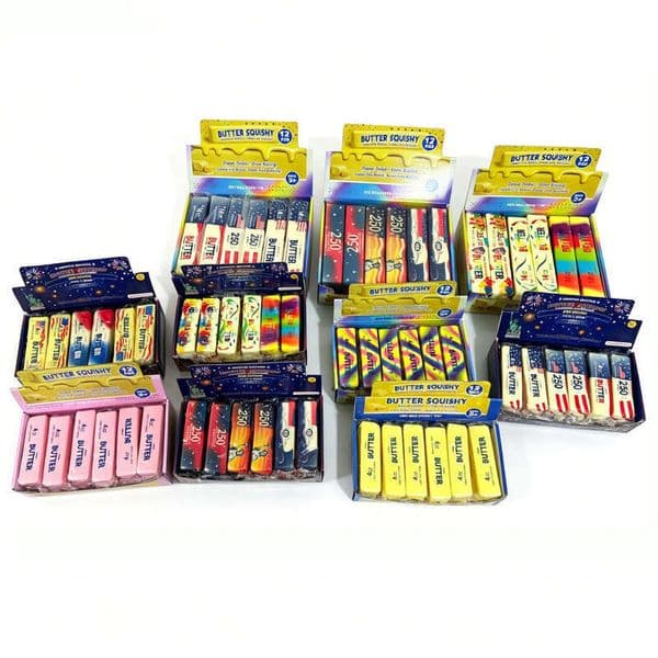 14cm Butter Stick Fun Squeezing Toy, Elastic Cheese Stick, Stress and Anxiety Relief Game Decompression Toy with box