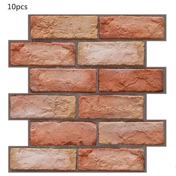 Luxury room Designer Decor 3D Stereo Tile Red Brick Self-Adhesive Wall Stickers Living Room TV Bathroom Decoration Anti-Collision Wallpaper 021
