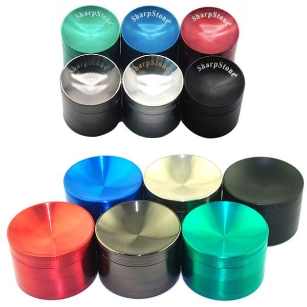 Colorful 40MM 4layer zicn alloy CNC Concave Sharpstone metal herb grinder Sharp stone smoking Spice Crusher Tobacco Grinder Tax Duty Free HJ